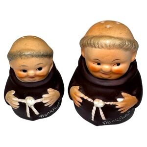 Vintage Monk Salt & Pepper Shakers Frankfurt Germany Friar  West Germany